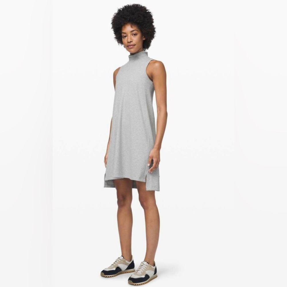 Lululemon 'Gone for the Week' Ribbed Sleeveless Mock Turtleneck Dress